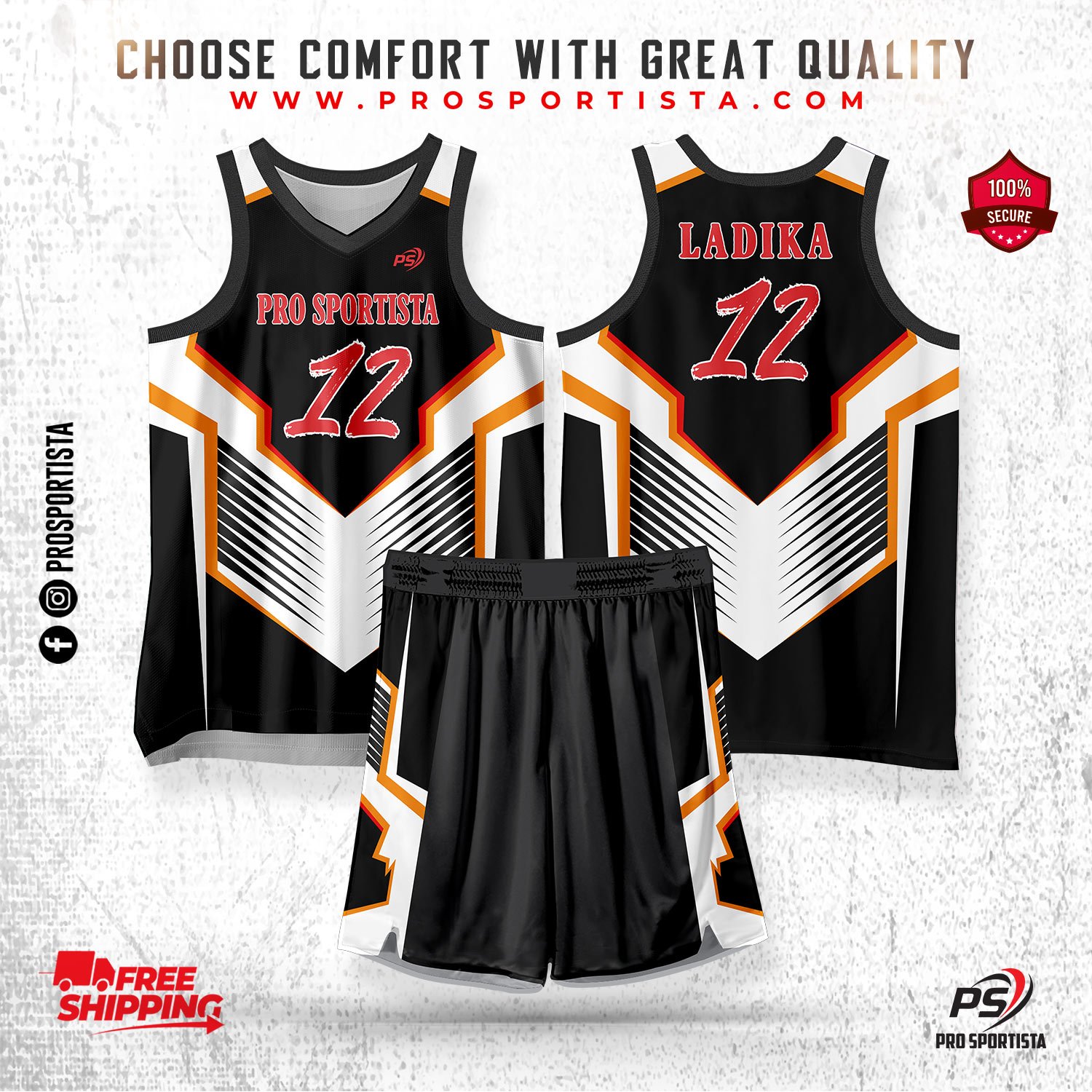 Black & Gold Basketball Uniform – Custom Elite Edition - Image 2