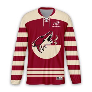 Cream & Maroon Ice Hockey Jersey – Heritage Style Edition