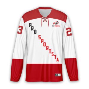 White & Red Ice Hockey Jersey – Modern Rink Edition
