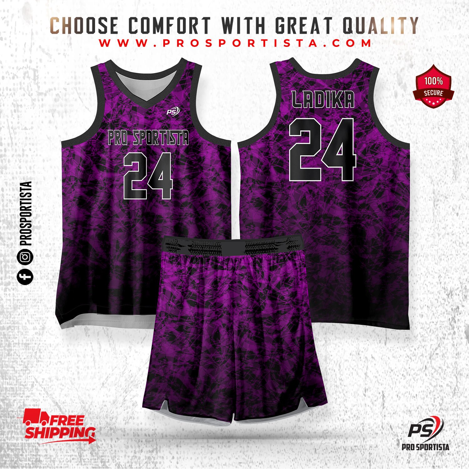 Purple Basketball Uniform – Premium Sublimated Set - Image 2