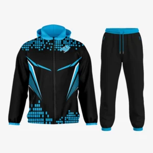 Custom Black & Blue “Cyber Grid” Performance Tracksuit