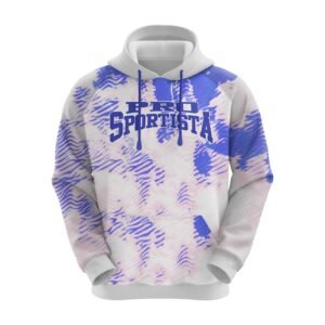 White & Blue Tie-Dye Pro Sportista Pullover Hoodie
