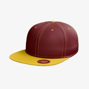 Custom Maroon & Gold Performance Snapback Cap