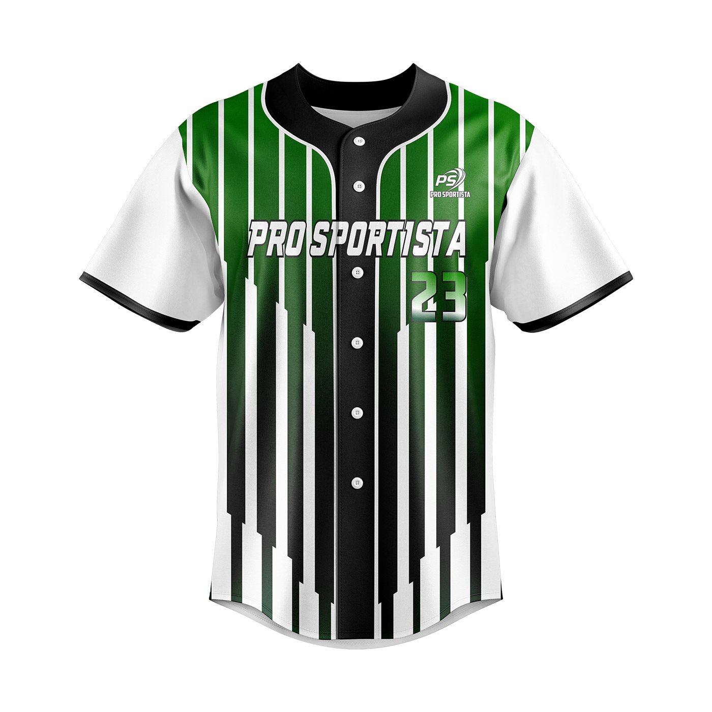 Black & Green Pinstripe Baseball Jersey – Custom Team Edition - Image 2