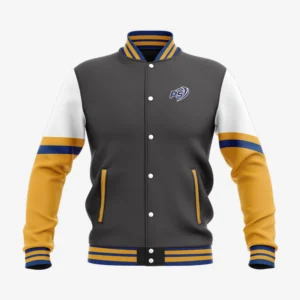 Custom Charcoal, White & Gold “Varsity” Performance Letterman Jacket