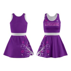 Purple with Flowers Cheerleading Frock – Glam Cheer Edition
