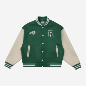 Custom Green & Cream Varsity Jacket