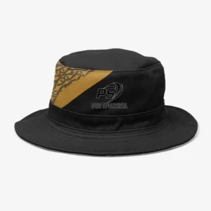 Custom Black & Gold “Tribal Orbit” Performance Bucket Hat