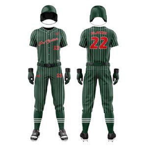 Dark Green Pinstripe Baseball Uniform – Custom Team Edition