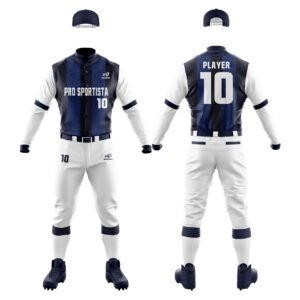 White & Royal Blue Baseball Uniform – Pro Sportista Modern Set