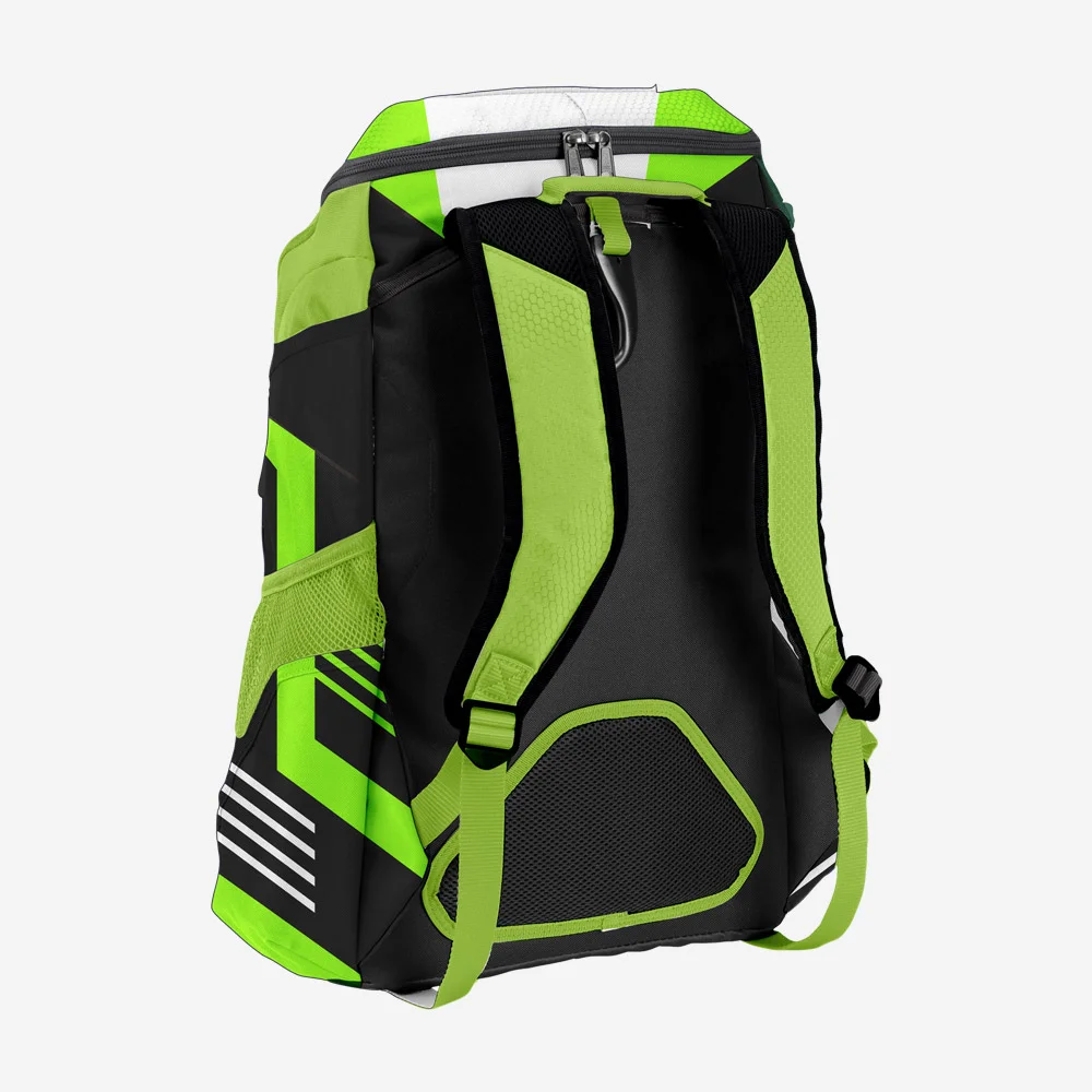 Custom Lime & Black “Velocity Chevron” Performance Athletic Backpack - Image 2