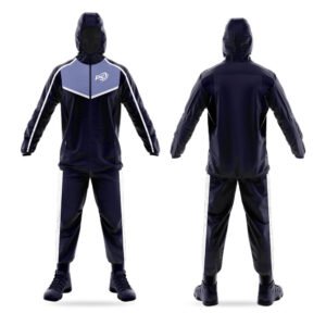 Navy Full Zip Sublimated Windbreaker Set – Custom Athletic Tracksuit