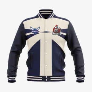 Custom Navy & Cream “Cross-Brand” Performance Letterman Jacket