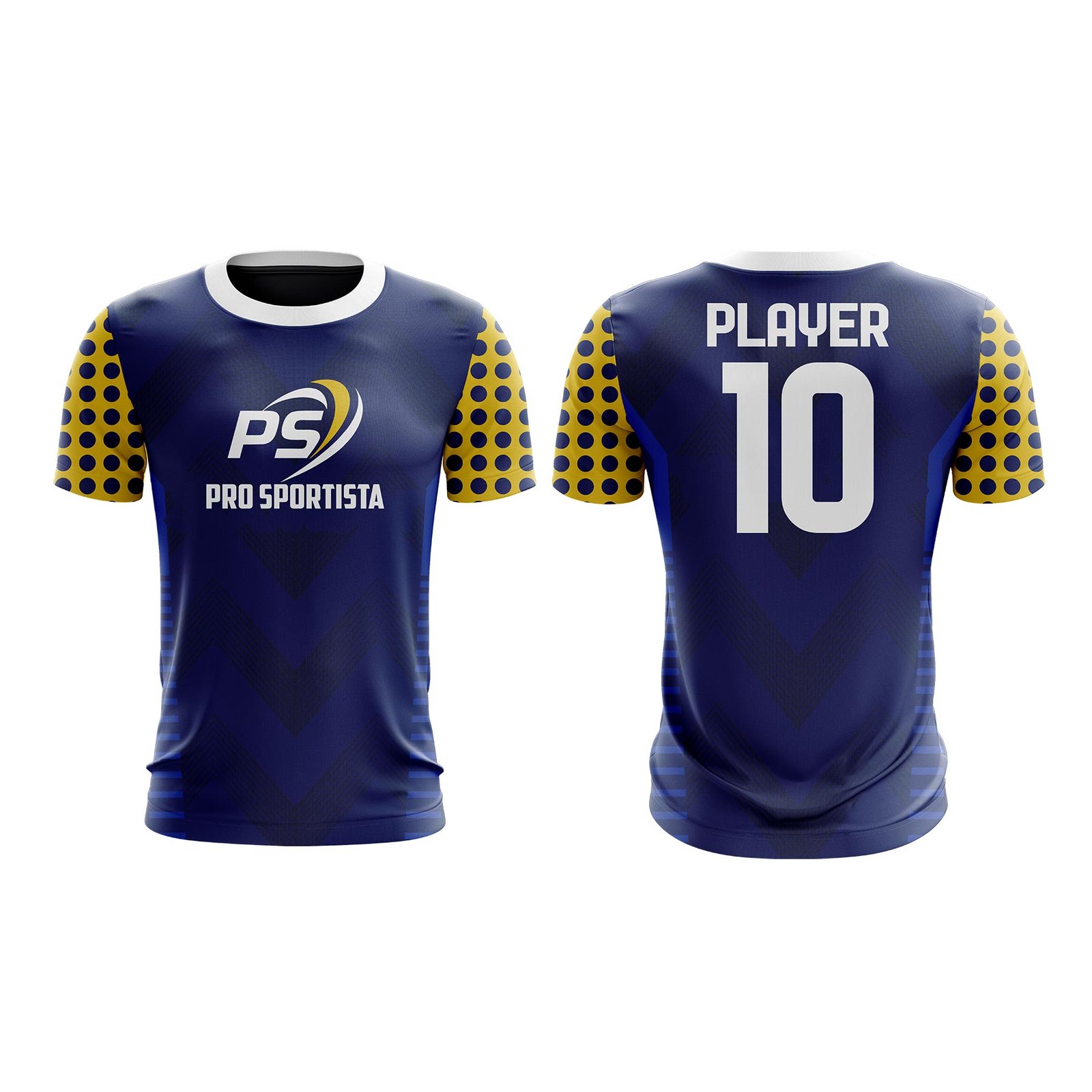Navy Blue & Yellow Armor Shield Sports T-Shirt - Image 3