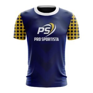 Navy Blue & Yellow Armor Shield Sports T-Shirt