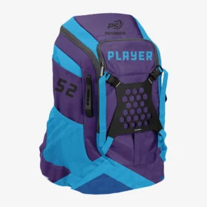 Custom Purple & Cyan “Technical Geometric” Performance Athletic Backpack