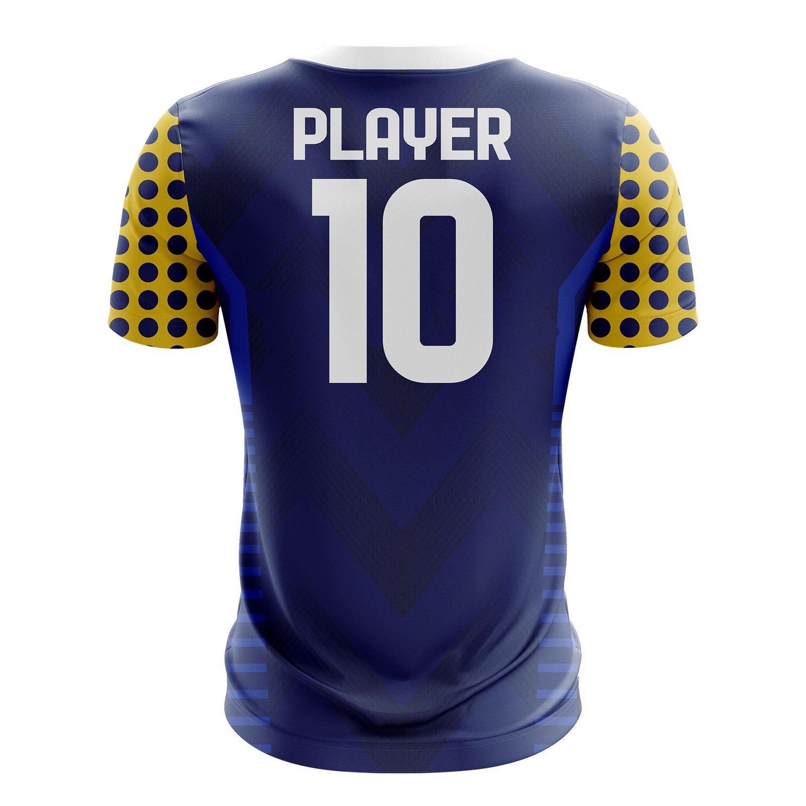 Navy Blue & Yellow Armor Shield Sports T-Shirt - Image 2