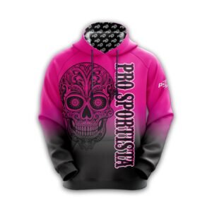 Pink Skull Graphic Custom Sublimated Hoodie