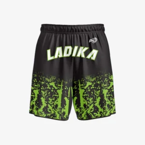 Custom Black & Neon Green “LADIKA” Performance Shorts