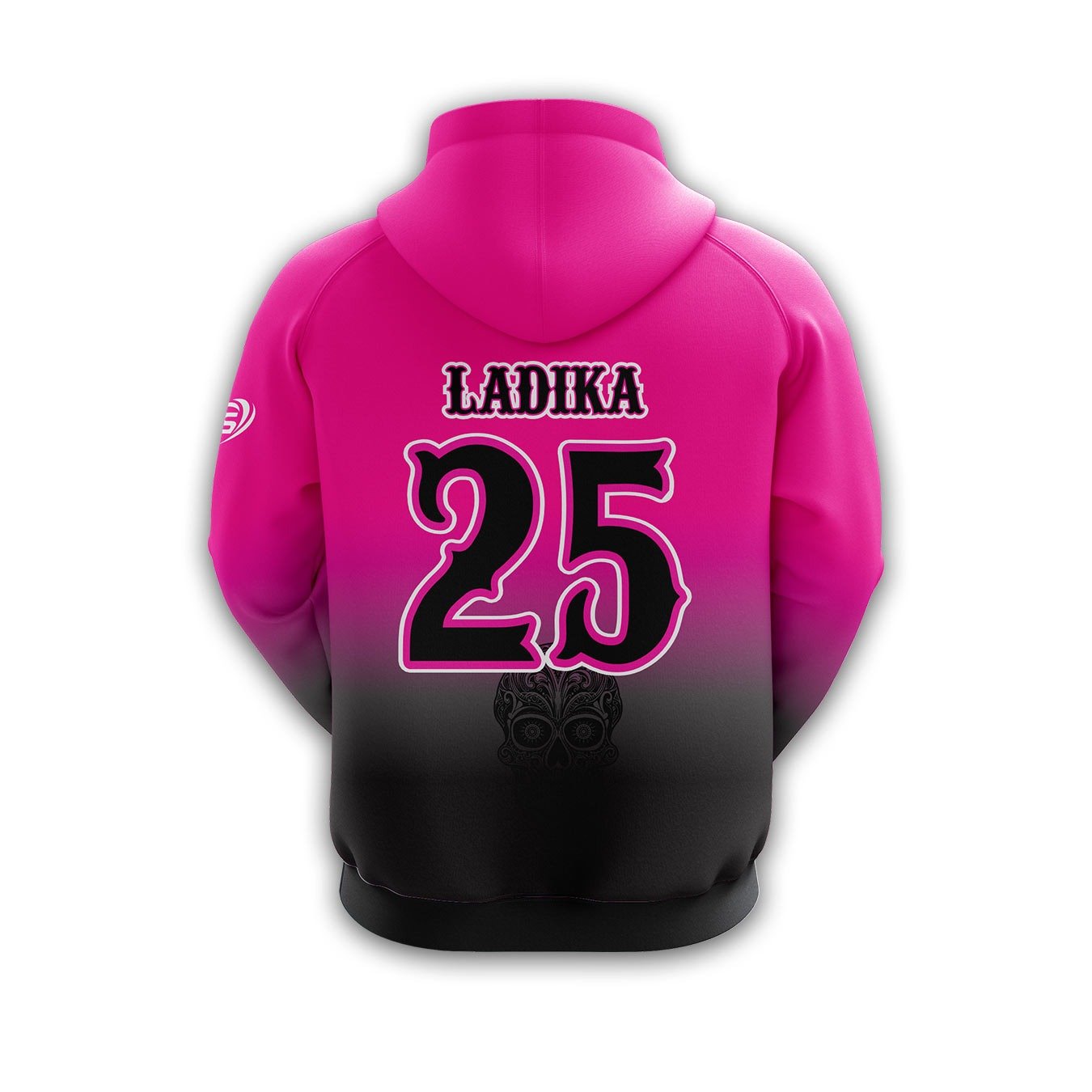 Pink Skull Graphic Custom Sublimated Hoodie - Image 2