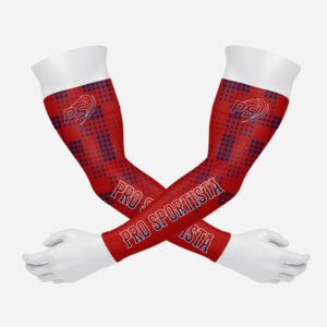 Custom Red & Navy Geometric Performance Arm Sleeves