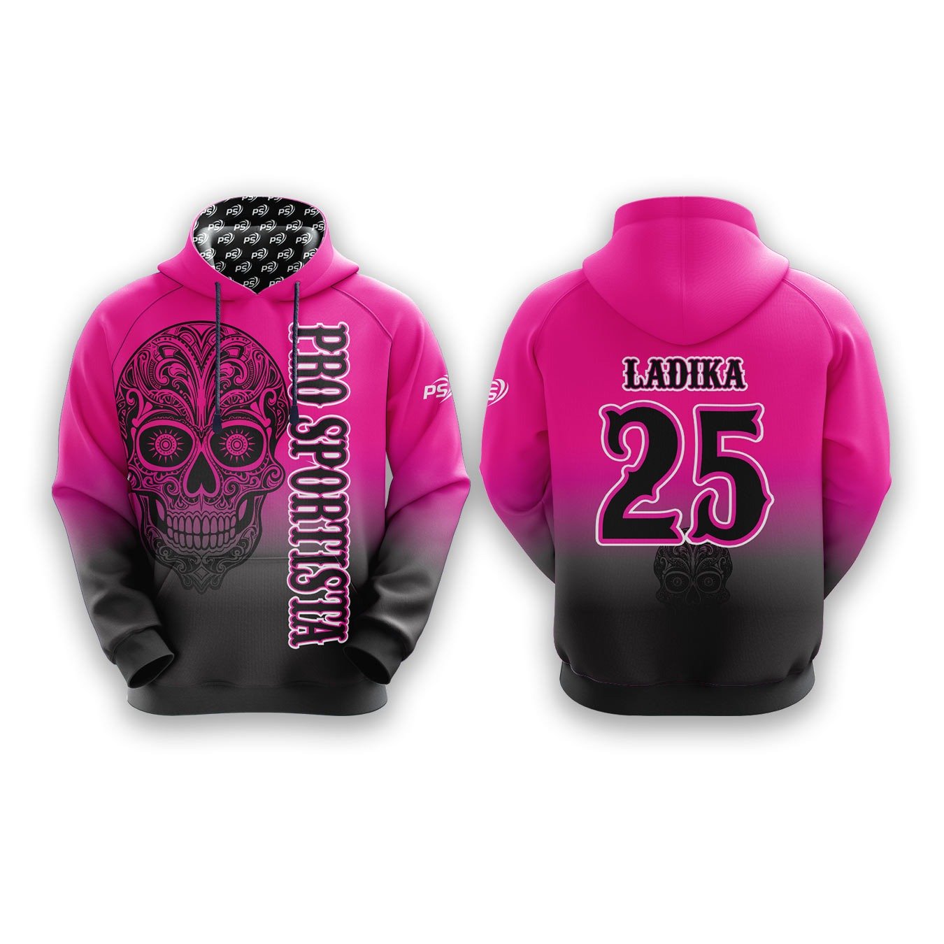 Pink Skull Graphic Custom Sublimated Hoodie - Image 3