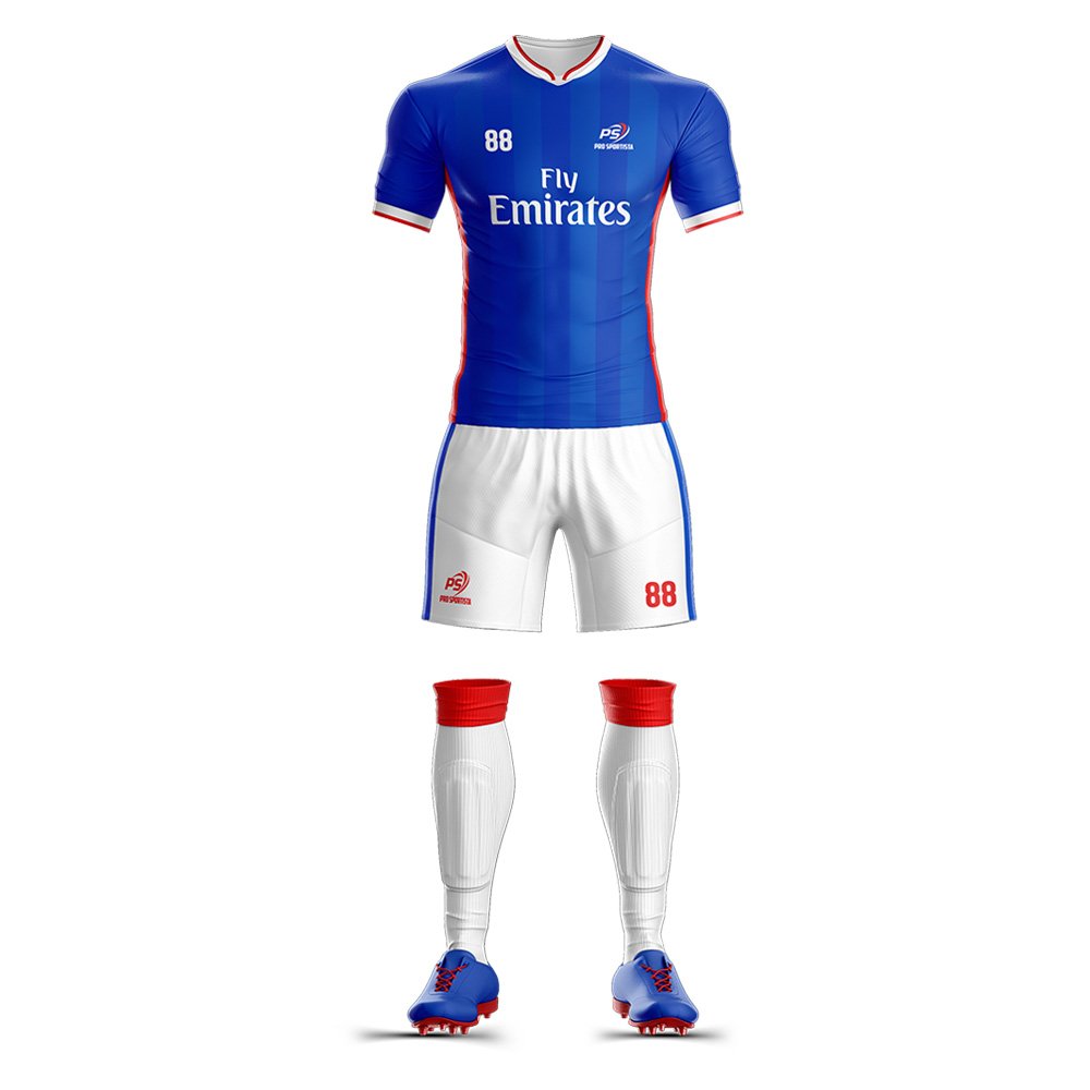 Blue & White Elite Soccer Jersey & Short - Image 2