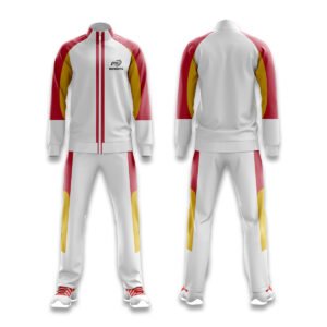 White, Gold & Red Sublimated Warmup Set – Elite Athlete Edition