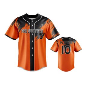 Orange & Black Baseball Jersey – Custom Edition