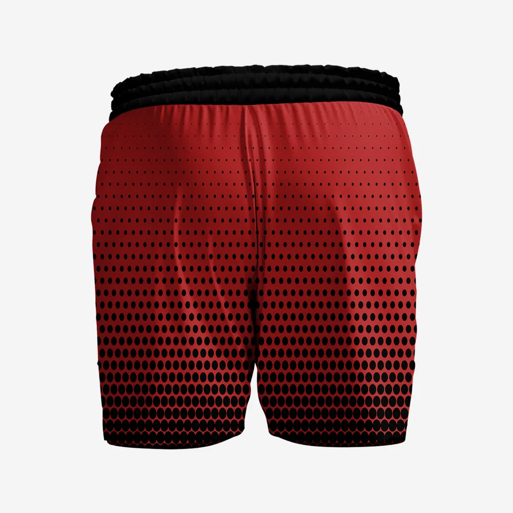 Custom Red & Black “Dot Matrix” Performance Shorts - Image 2