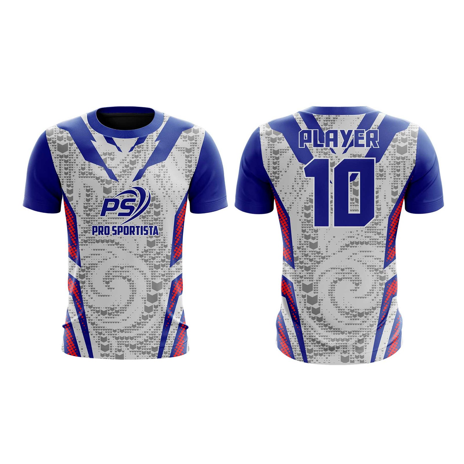 White & Blue Digital Motion T-Shirt - Image 3