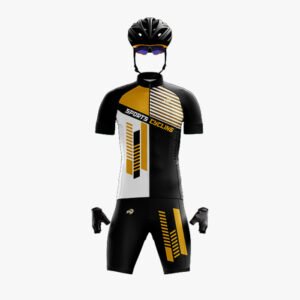 Custom Black, White & Gold “Sports Cycling” Asymmetrical Sublimated Performance Suit