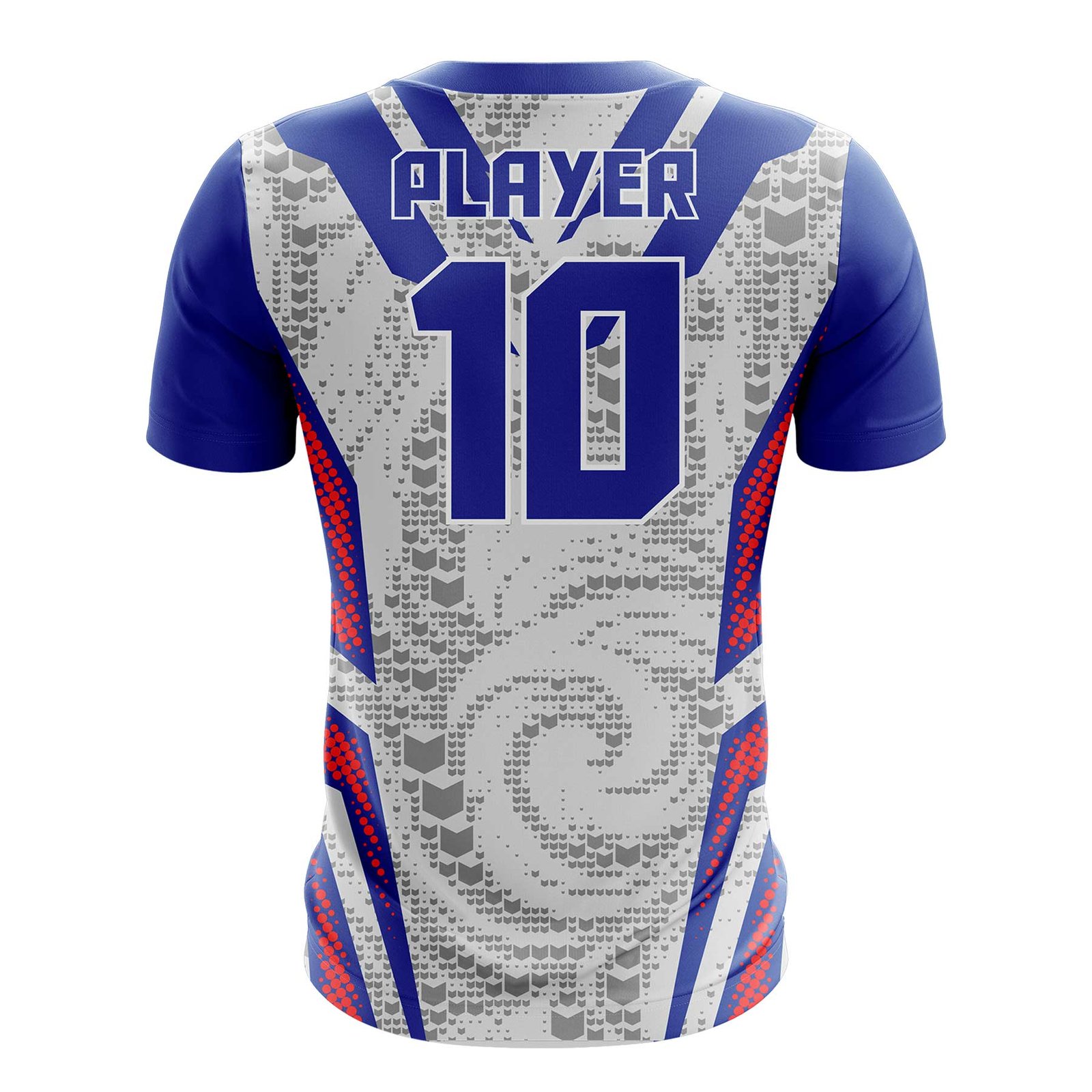 White & Blue Digital Motion T-Shirt - Image 2