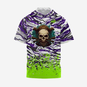 Custom “Skull Strike” Performance Hooded T-Shirt