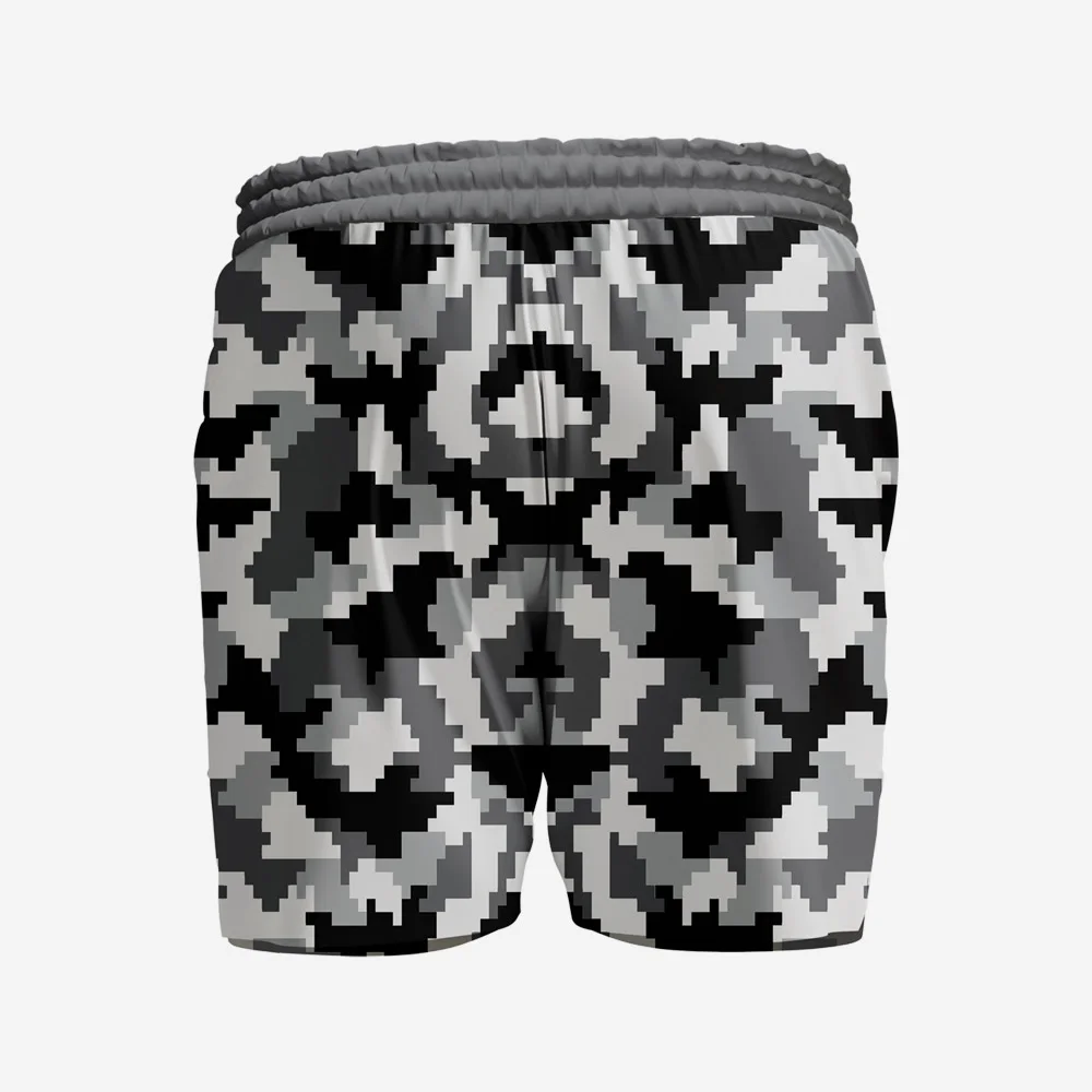 Custom Grey & Black “Urban Digital” Performance Shorts - Image 2
