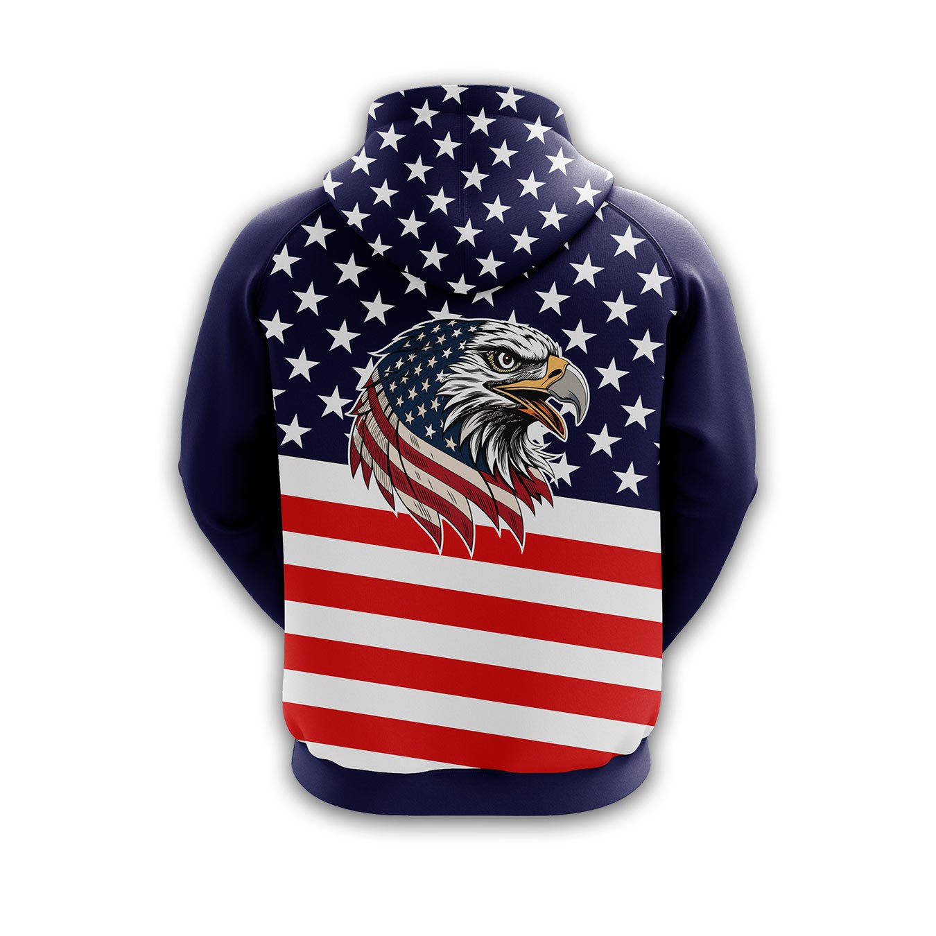 USA Flag Stripes Custom Sublimated Hoodie - Image 2