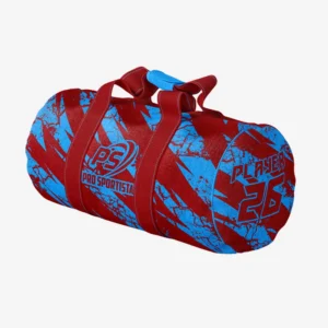 Custom Maroon & Cyan “Grit Strike” Performance Barrel Duffel Bag