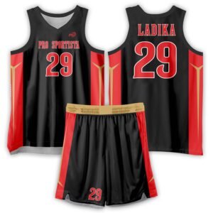 Red & Black Basketball Uniform – Pro Energy Edition