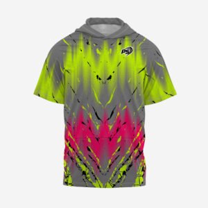 Custom Grey & Neon “Acid Strike” Performance Hooded T-Shirt