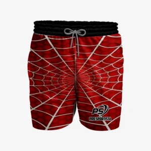 Custom Red & Black “Spider Web” Performance Shorts