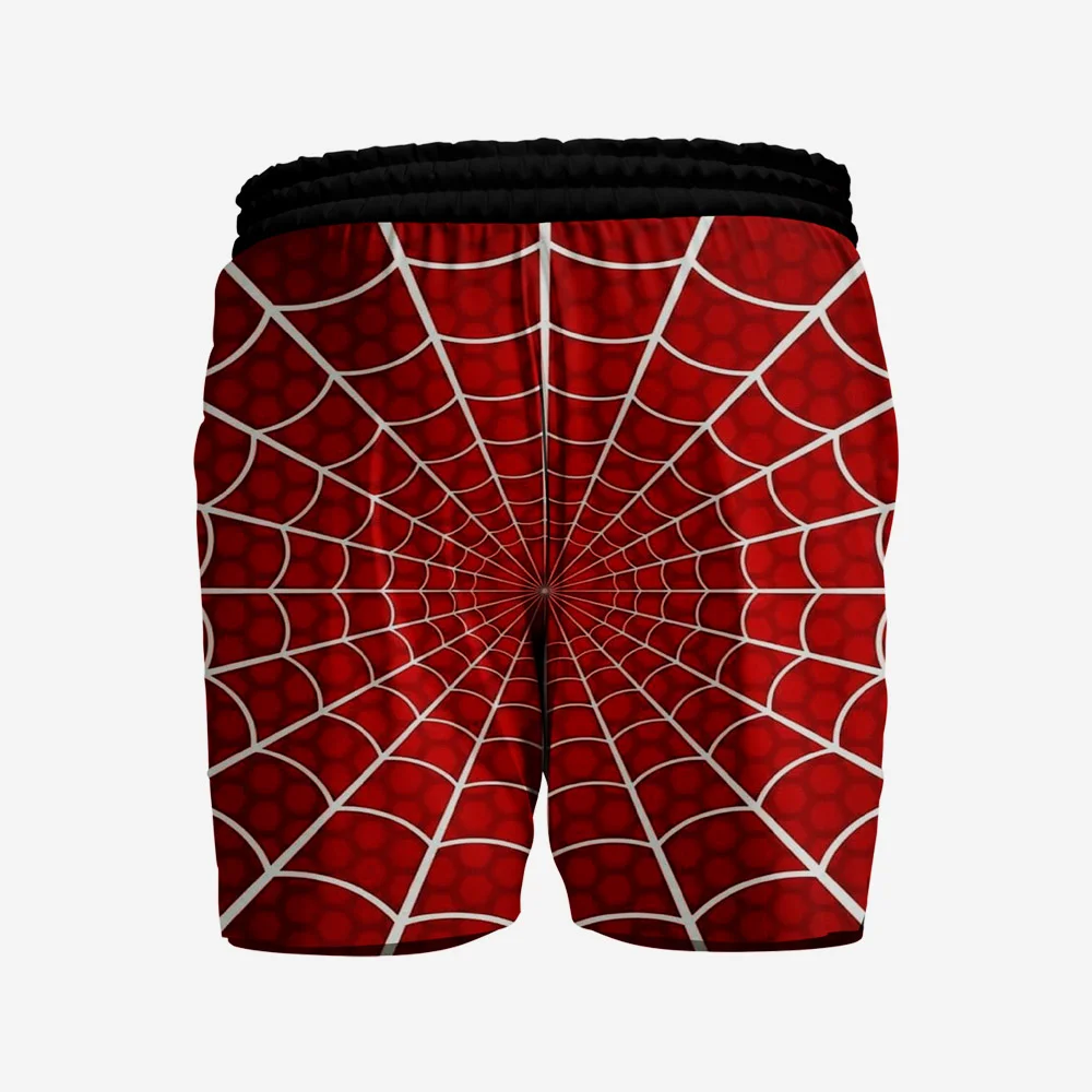 Custom Red & Black “Spider Web” Performance Shorts - Image 2