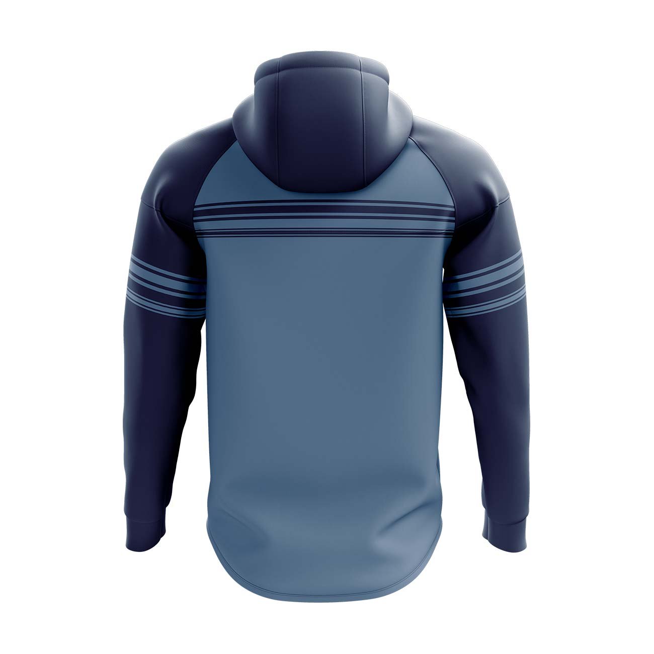 Navy Blue futuristic Style Zip-Up Hoodie - Image 2