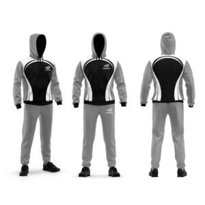 Grey & Black Sublimated Hooded Warmup Set – Athletic Edition