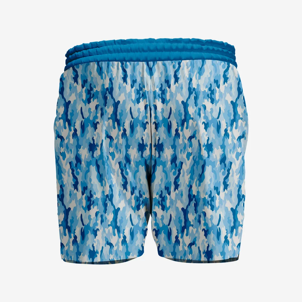 Custom Blue “Sky Camo” Performance Shorts - Image 2