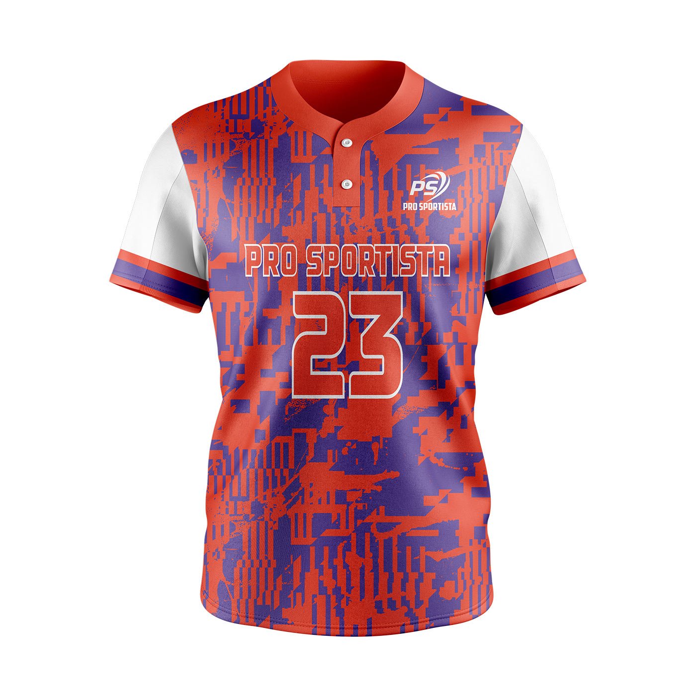 Orange & Blue Camo Baseball-Button Jersey – Custom Team Edition - Image 2