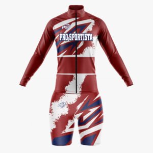 Custom Maroon & White “Pro Sportista” Long-Sleeve Sublimated Performance Suit