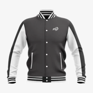 Custom Charcoal & White “Monochrome” Performance Letterman Jacket