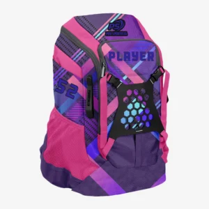 Custom Purple & Cyan “Prism Stripe” Performance Athletic Backpack