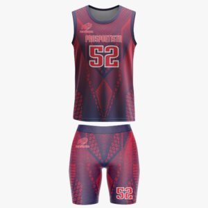 Custom Women’s Burgundy & Navy “Pro Sportista 52” Sublimated Tank & Biker Shorts Set