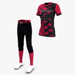 Custom Red & Black “Pro Sportista” Sublimated Softball Uniform